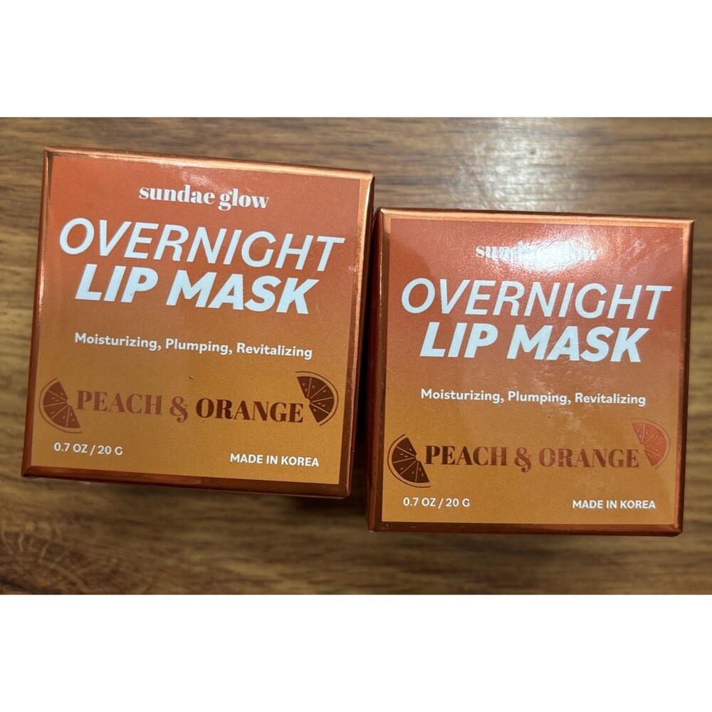 2x Sundae Glow Overnight Lip Mask Peach & Orange 20g Moisturizing Korean New
